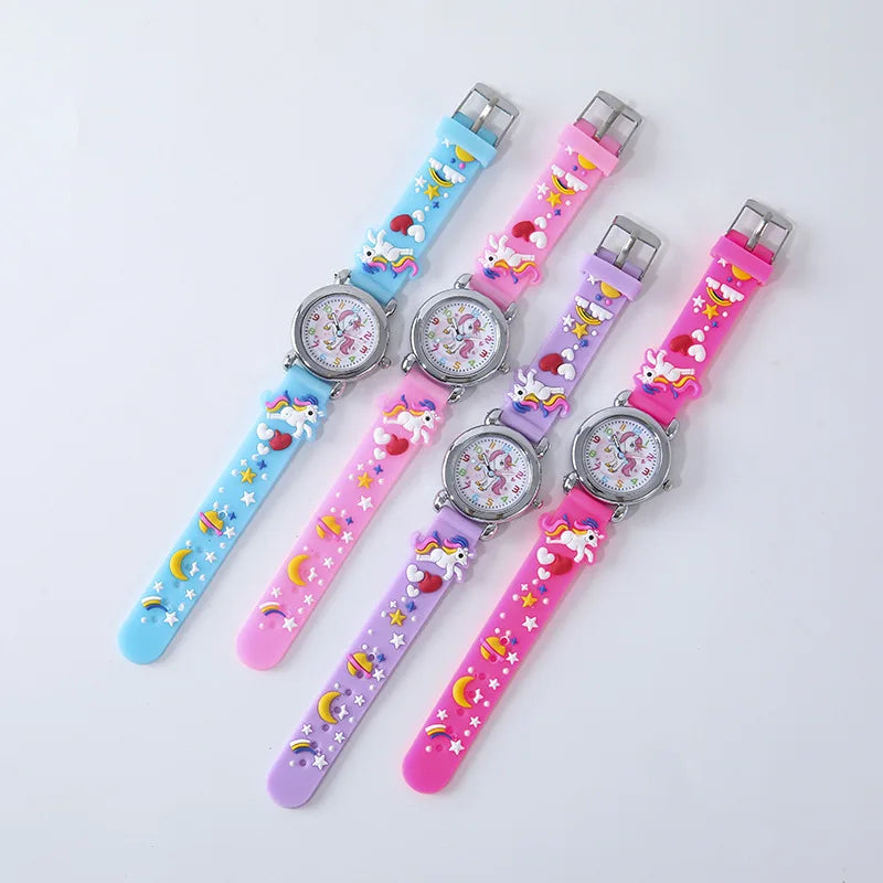 New Kids Watches Cartoon Watches Pink Silicone Quartz