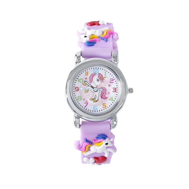 New Kids Watches Cartoon Watches Pink Silicone Quartz