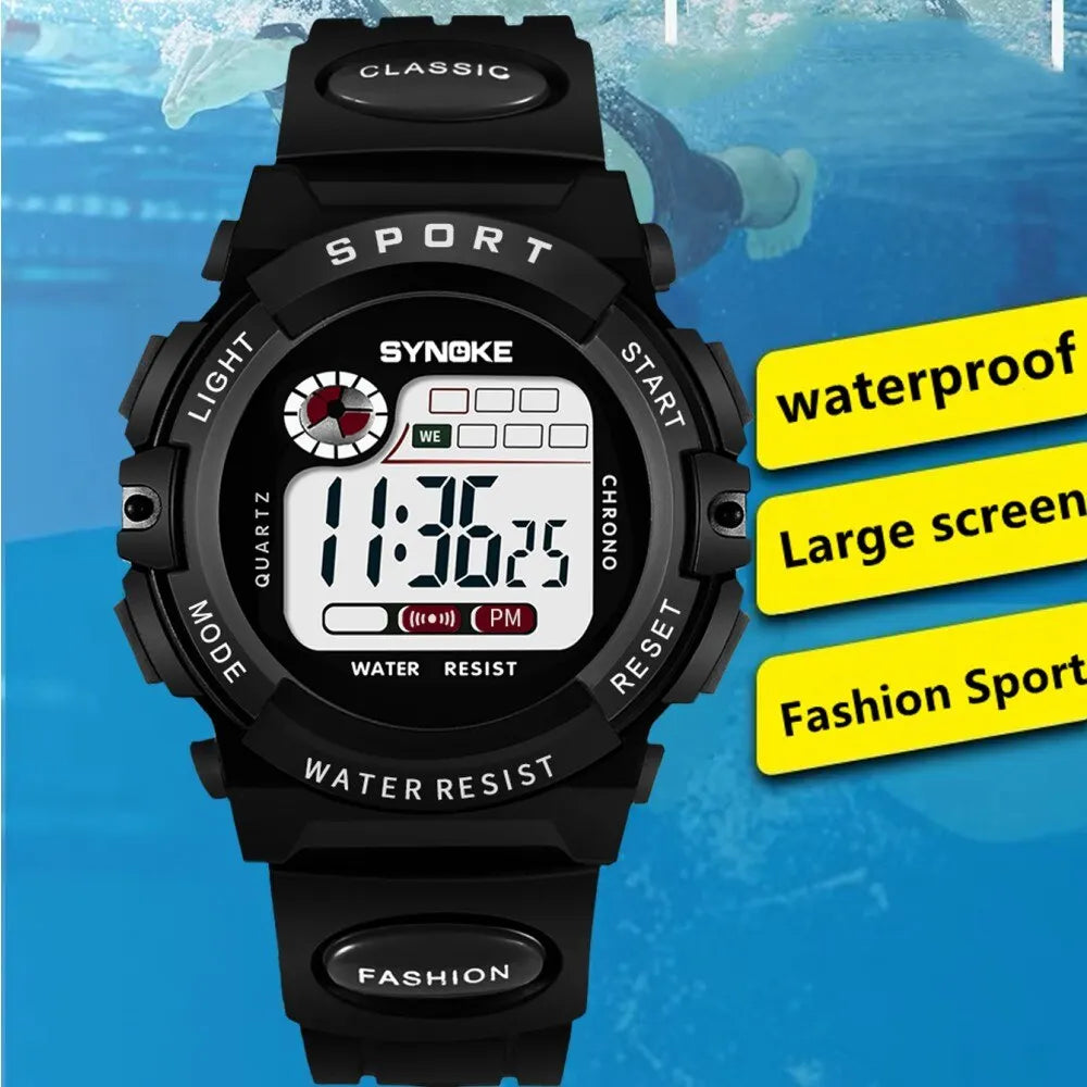 SYNOKE Student Kids Digital Watch Sports Waterproof Boy Electronic Watch Shock Resist Multifunctional Luminous Fashion