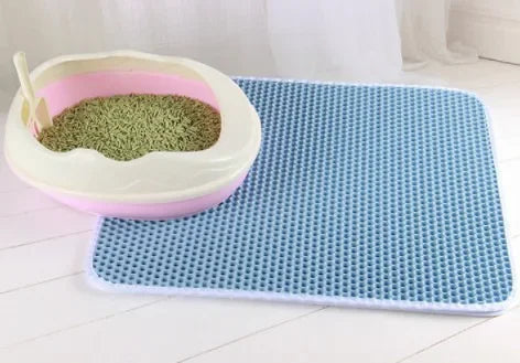 Double-Layer Waterproof Cat Litter Mat – Traps Litter & Keeps Floors Clean