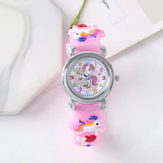 New Kids Watches Cartoon Watches Pink Silicone Quartz