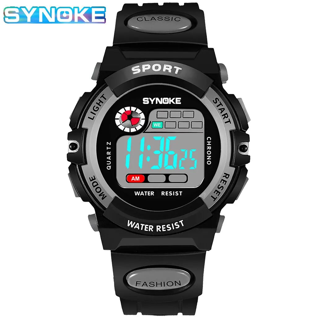 SYNOKE Student Kids Digital Watch Sports Waterproof Boy Electronic Watch Shock Resist Multifunctional Luminous Fashion