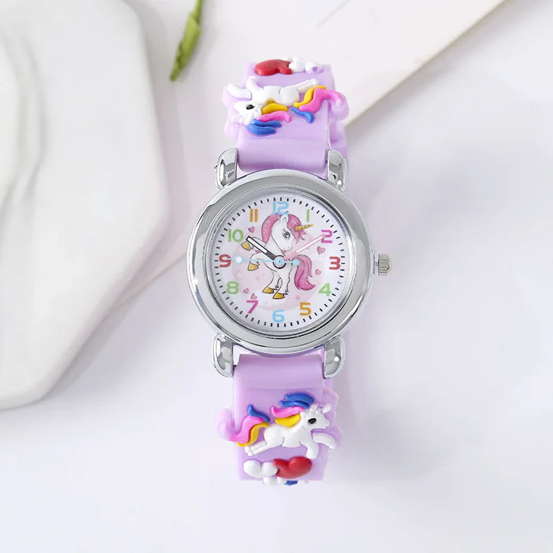 New Kids Watches Cartoon Watches Pink Silicone Quartz